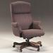 Triune Business Furniture Ergonomic Executive Chair Upholstered in Gray/Brown | 47 H x 27 W x 29 D in | Wayfair 9371HBNT/Hue Fabric/Black/Walnut/DX