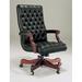 Triune Business Furniture Executive Chair Upholstered in Brown/Red | 45 H x 26 W x 29 D in | Wayfair 1181HB/Dillon Vinyl/Luggage/Mahogany/DX