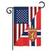 Breeze Decor US Norway Friendship 2-Sided Polyester 18 x 13 in. Garden Flag in Blue/Red | 18 H x 13 W in | Wayfair BD-FS-G-108386-IP-BO-DS02-US