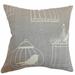 The Pillow Collection Alconbury Birds Throw Pillow Cover Synthetic/Linen in Gray | 20 H x 20 W x 5 D in | Wayfair P20FLAT-D-21026-SMOKE-L55R45