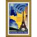 Global Gallery 'Paris/International Exposition 1937' by Lilden Framed Vintage Advertisement Canvas, in Blue/Brown/Yellow | Wayfair