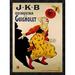 Global Gallery 'J.K.B, Quinquina Au Guignolet' by Eugene Oge Framed Vintage Advertisement Metal in Red/Yellow | 32 H x 23.59 W x 1.5 D in | Wayfair