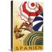 Global Gallery 'Spanien' by Jose Morell Vintage Advertisement on Wrapped Canvas in Blue/Orange/Red | 22 H x 13.8 W x 1.5 D in | Wayfair