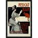 Global Gallery 'Red-Cat-Bar' by Georges Rogier Framed Vintage Advertisement Metal in Black/Gray/Red | 32 H x 21.91 W x 1.5 D in | Wayfair