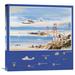 Global Gallery '50th Anniversary of the China Clipper' Vintage Advertisement on Wrapped Canvas in Blue/Brown | 24 H x 24 W x 1.5 D in | Wayfair