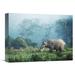 Global Gallery 'African Elephant, Ngorongoro Crater, Tanzania' by Frank Krahmer Photographic Print on Wrapped Canvas in Blue/Green | Wayfair