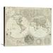 Global Gallery Composite: World or Terraqueous Globe, 1787 by Samuel Dunn Graphic Art on Wrapped Canvas in Gray | 25 H x 30 W x 1.5 D in | Wayfair