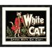 Global Gallery 'White Cat Brand Cigars' Framed Vintage Advertisement Paper in Black/Brown | 22.5 H x 28 W x 1.5 D in | Wayfair DPF-376180-22-119