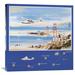 Global Gallery '50th Anniversary of the China Clipper' Vintage Advertisement on Wrapped Canvas in Blue/Brown | 30 H x 30 W x 1.5 D in | Wayfair