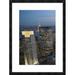 Global Gallery 'Manhattan at dusk' Framed Graphic Art Metal in Blue/Gray/Yellow | 32 H x 24 W x 1.5 D in | Wayfair DPF-394181-1624-257