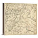 Global Gallery Civil War Map Showing Lieut General U.S. Grant's Campaign & Marches Through Central Virginia | 16 H x 16 W x 1.5 D in | Wayfair