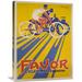 Global Gallery Favor Cycles et Motos, 1927 Vintage Advertisement on Wrapped Canvas Metal in Yellow | 32 H x 24 W x 1.5 D in | Wayfair