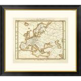 Global Gallery Karte Von Europa, 1837 by Heinrich Berghaus Framed Graphic Art Metal | 28 H x 32 W x 1.5 D in | Wayfair DPF-294942-22-296