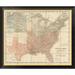 Global Gallery United States, 1861 Framed Graphic Art on Canvas Metal in Gray/Pink | 33 H x 40 W x 1.5 D in | Wayfair GCF-295403-36-131