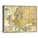 Global Gallery Ethnographische Karte von Europa, 1847 by Heinrich Berghaus Graphic Art on Wrapped Canvas in Yellow | 24 H x 30 W x 1.5 D in | Wayfair