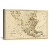 Global Gallery 'North America, As Divided Amongst The European Powers, 1776' Graphic Art Print on Wrapped Canvas Canvas | 11 H x 16 W in | Wayfair