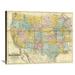 Global Gallery 'National Map of The Territory of The United States, 1868' Graphic Art Print on Wrapped Canvas in White | 29 H x 36 W in | Wayfair