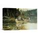 Global Gallery 'On the Flathead' by Charles M. Russell Painting Print on Wrapped Canvas in White | 24 H x 36 W x 1.5 D in | Wayfair