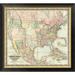 Global Gallery Map of The United States of America, 1848 by J. H. Colton Framed Graphic Art on Canvas in Green/Pink | Wayfair GCF-295040-30-131