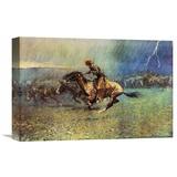 Global Gallery 'The Stampede' by Frederic Remington Painting Print on Wrapped Canvas Canvas | 16 H x 24 W x 1.5 D in | Wayfair GCS-133236-1624-142