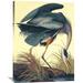 Global Gallery 'Great Blue Heron' by John James Audubon Painting Print on Wrapped Canvas Metal in Gray | 40 H x 30 W x 1.5 D in | Wayfair
