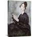 Global Gallery 'Portrait of Madame Mayden' by Amedeo Modigliani Painting Print on Wrapped Canvas in Black/Gray | 30 H x 19.13 W x 1.5 D in | Wayfair