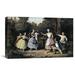 Global Gallery 'Blind Man's Buff' by Currier & Ives Painting Print on Wrapped Canvas in Black/Blue/Green | 13.88 H x 22 W x 1.5 D in | Wayfair