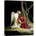 Global Gallery 'Agony in the Garden' by Carl Bloch Painting Print on Wrapped Canvas in Black/Brown | 28 H x 22 W x 1.5 D in | Wayfair