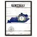 Wrought Studio™ Kentucky State Vintage Flag - Picture Frame Graphic Art Print on Canvas in Black/Blue/Yellow | 29 H x 22 W x 1.2 D in | Wayfair