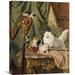 Global Gallery 'A Musical Interlude' by Henriette Ronner-Knip Painting Print on Wrapped Canvas in Brown/Green | 30 H x 23.89 W x 1.5 D in | Wayfair