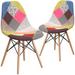 Wrought Studio™ Dawneen Elon Series Fabric Chair w/ Wooden Legs Wood/Polyester/Fabric in Pink/Gray/Brown | 32 H x 18.25 W x 22.5 D in | Wayfair