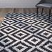 White 60 x 0.25 in Area Rug - Wrought Studio™ Harlow Geometric Hand-Woven Flatweave Cotton Black/Ivory Area Rug Cotton | 60 W x 0.25 D in | Wayfair