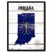 Wrought Studio™ Indiana State Vintage Flag - Graphic Art Print on Canvas in Black/Blue/Yellow | 29 H x 22 W x 1.2 D in | Wayfair VRKG7785 43907907
