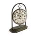 Gracie Oaks Iron Tabletop Clock Metal in Brown | 12 H x 9.25 W x 6 D in | Wayfair 3273582438DC41679724C9063FA9D5D8