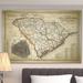 Williston Forge Vintage Map South Carloina II - Graphic Art Print on Canvas Canvas, Solid Wood in White | 36 H x 48 W in | Wayfair