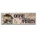 House & Homebody Co. Gone Fish's Bass Graphic Art Plaque Wood in Black/Brown/Green | 8 H x 24 W x 1 D in | Wayfair GA-BASSGF-248