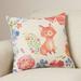 Redwood Rover Abraham Fox & Flowers Throw Pillow Polyester/Polyfill/Linen/Polyester | 18 H x 18 W x 6 D in | Wayfair VVRO2921 28743467