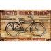 Williston Forge 'Bens Bike' Vintage Advertisement Plaque Wood in Brown | 15 H x 26 W x 1 D in | Wayfair WLFR4416 42689323