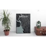 Williston Forge 'Buffalo City Map' Graphic Art Print Poster in Paper in Black | 20 H x 16 W x 0.05 D in | Wayfair WLFR5120 43628585