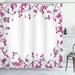 Winston Porter Jacobson Vintage Frame w/ Ivy Floral Design w/ Leaves Buds & Branches Print Single Shower Curtain Polyester | 70 H x 69 W in | Wayfair