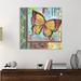 Winston Porter Butterfly Fly High by Tre Sorelle Studios - Print on Canvas in Green/Red/Yellow | 12 H x 12 W x 1.5 D in | Wayfair WNPR7229 42171951