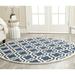 Blue/Navy Round 4' Area Rug - Charlton Home® Clapham Hand-Tufted Wool Navy/Ivory Area Rug Wool | Wayfair WNPR5124 40301142