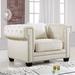 Club Chair - Willa Arlo™ Interiors Galiana 118.11Cm Wide Tufted Club Chair Velvet/Fabric in White | 30.5 H x 46.5 W x 36.5 D in | Wayfair