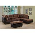 Multi Color Sectional - Winston Porter Favela 103.5 Wide Microfiber/Microsuede/Faux Leather Sofa & Chaise w/ Ottoman Faux Leather/Microfiber/Microsuede | Wayfair