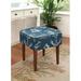 123 Creations Nautical Modern Vanity Stool Linen/Wood/Upholstered in Blue/Brown | 19 H x 17 W x 17 D in | Wayfair CS042MSNY