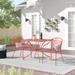 Ebern Designs Ledoux 35.5" Square Indoor-Outdoor Steel Patio Table Set w/ 2 Round Back Chairs Metal in Red | Wayfair ZPCD5802 43609141