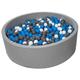 Soft Jersey Baby Kids Children Ball Pit with 1200 Balls, Gift, Diameter 125 cm (Balls Colours: White, Blue, Grey)