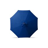 7-1/2' Round Outdoor Market Umbrella - Resort Stripe Air Blue, Natural Teak - Frontgate