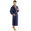 Forex Lingerie elegant and high quality men’s cotton bathrobe in a great design - Blue - XXXX-Large