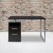 Flash Furniture Leo Computer Desk w/ Two Drawers & Metal Frame Metal in Black | 30.5 H x 47 W x 23.5 D in | Wayfair NAN-JN-2634-G-GG